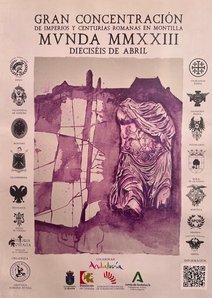 Horario e Itinerario de la Gran Concentración de Imperios y Centurias Romanas. Montilla (Córdoba) 16 de Abril del 2023